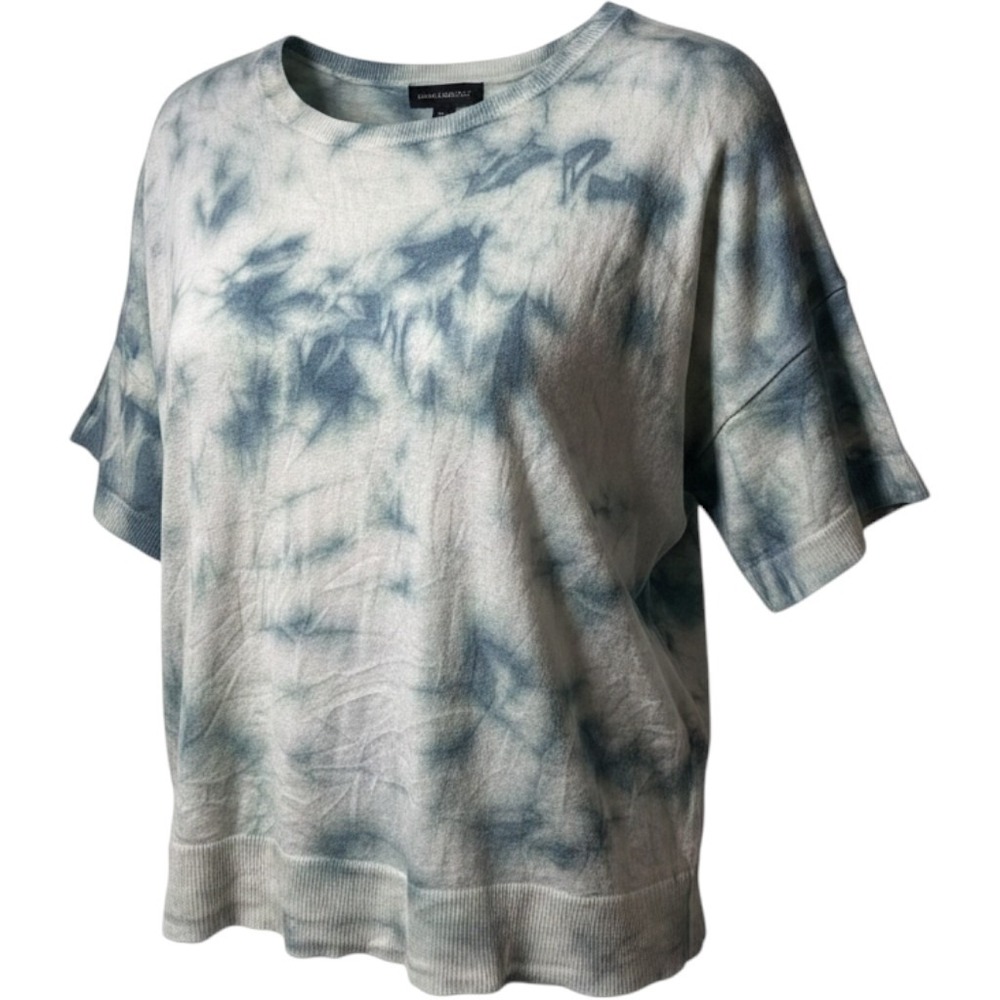 Banana Republic Tie Dye Easy T Women XL Sage Merino Wool Knit Boho Casual Top